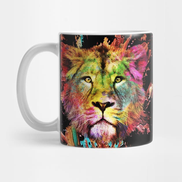 Color Explosion Lion by Dream Artworks